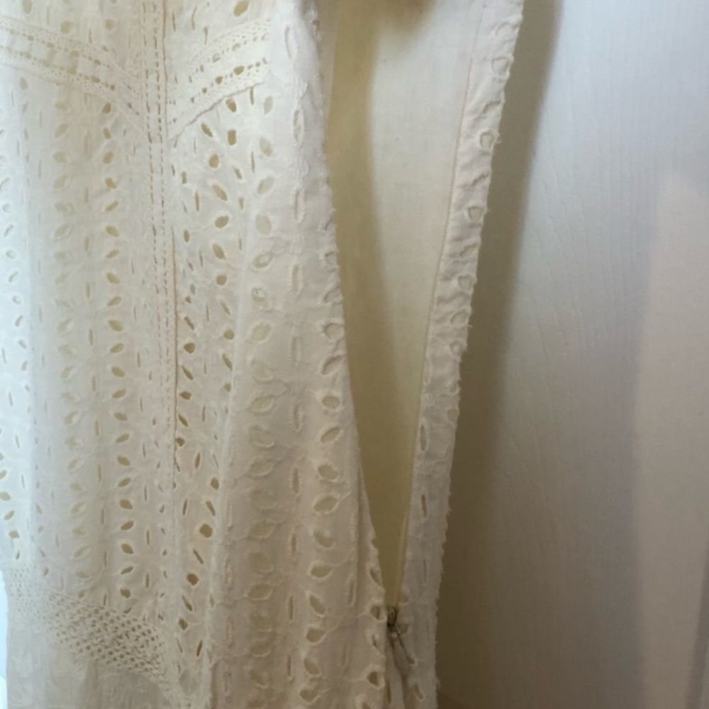 Gorgeous Sundance short sleeve eyelet mini 100% cotton ivory dress- like new! 4 - Picture 10 of 14